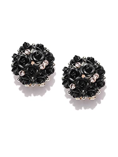 YouBella Jewellery for women earings Crystal Rose Shape Floral Stud Earrings for Girls and Women