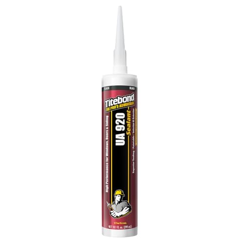 Image of Titebond UA 920 Sealant, Black - Urethane Acrylic Elastomeric Caulk, Crackproof & Flexible, UV Resistant, Paintable in 1 Hour, Interior & Exterior Use - 10.1 Oz, 87011