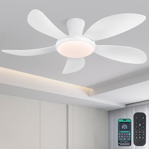 Colore Ventilatori Da Soffitto Con Lampada 6 Velocità Reversibile DC Motore Moderno Ventilatore Da Soffitto Con Luce E Telecomando Silenzioso Per Camera Dei Bambini Camera Da Letto