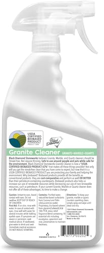 Black Diamond Stoneworks Granite Counter Cleaner: USDA Certified BIOBASED- Safe for Granite and other stone countertops. Safe for food contact formula to keep your countertops looking fresh and clean!
