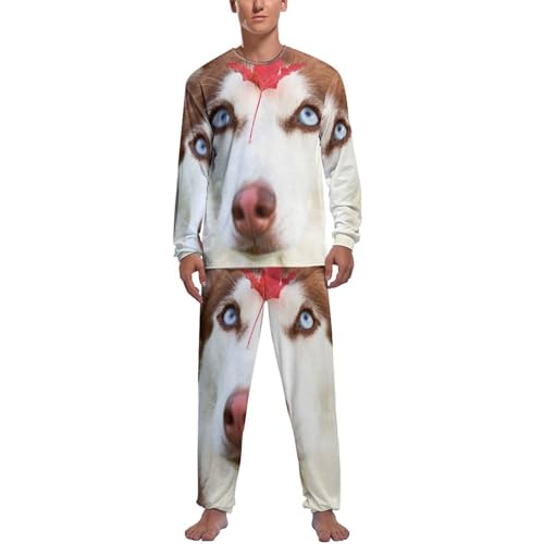 Pyjama homme husky ensemble anti-froid manches longues contre nuits fraîches