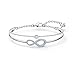 Swarovski Bracelet-jonc Infinity femme, cristaux blancs brillants, métal plaqué rhodium, taille M