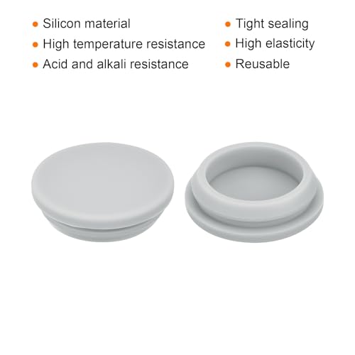 Image of MECCANIXITY 10pcs Silicone Snap in Locking Hole Plugs,30mm /1.2 Inch Mounting Diameter Narrow Groove Width 2.5mm Panel Seal Cover Round for Kitchen Bulkheads Waterproof Sealing Plugs Grey