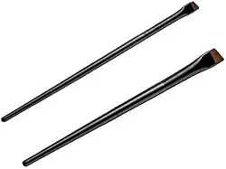 Kit com 2 Pincéis Chanfrados Profissionais – 1 Grande + 1 Pequeno para Design de Sobrancelha Delineado e Henna