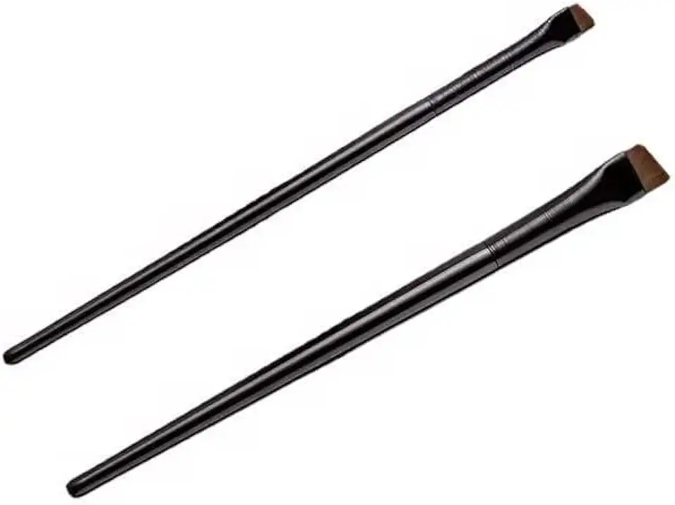 Kit com 2 Pincéis Chanfrados Profissionais – 1 Grande + 1 Pequeno para Design de Sobrancelha Delineado e Henna