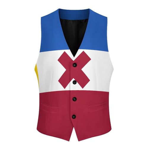 Lmanberg Flag Trendy Vest Suit for Men V Neck Formal Dress Waistcoat Vests Business Slim Fit3