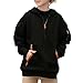 RKSTN Boys Half Zip Up Hoodies Fall Fashion Coats Hooded Sweatshirt Long Sleeve Pullover Kids Fleece Sweatshirts for Big Teen Boy Hoodie Shirts Cargo Tops 2025 Trendy Outfits Clothes Cute Black