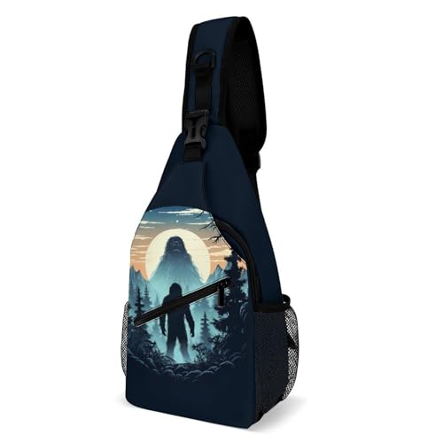 Sasquatch Bigfoot Sling Bags Travel Crossbody Shoulder Bag Small Chest Pack Hiking Backpack for Women Men