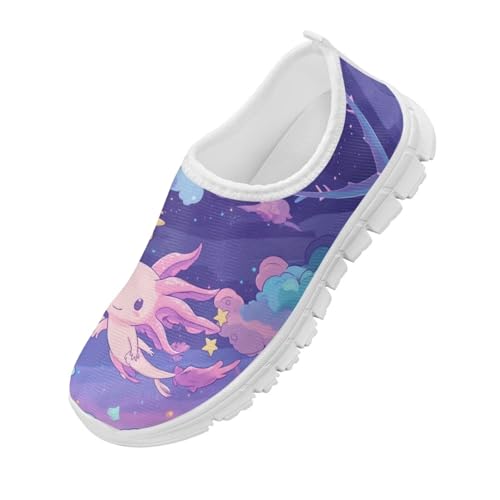 Doojoayie Axolotl Shoes for Girls Gym Shoes Slip On Shoes for Child Back to School Casual4