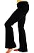 LA Base Women's Long Yoga Pants With Fold Down Waist-Black-Large