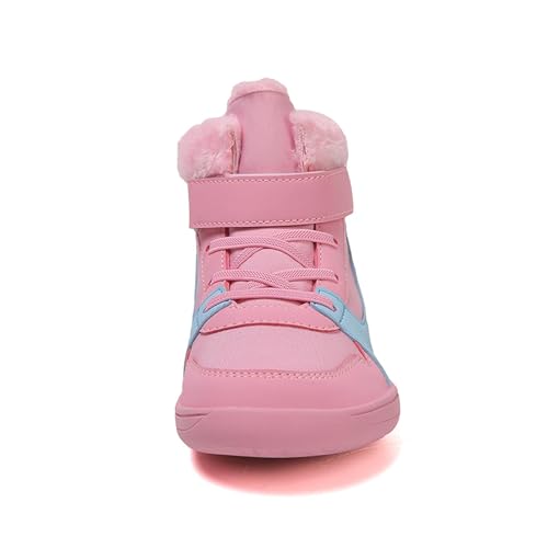 Barefoot Shoes Kids Boys Girls Trail Running Shoes Minimalist Zero Drop Sole Cotton Boots Fur Lined Hiking Walking Shoes (Little Kid/Big Kid)4