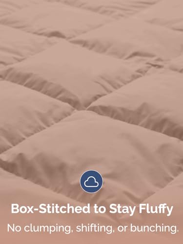 Image of Queen Size, Mauve Alternative Down Comforter - Warm, Lightweight & Breathable Hotel Quality Bedding Set for Men, Women, Kids & Teens - All Season Oversized Cooling Microfiber Duvet Insert Comforter