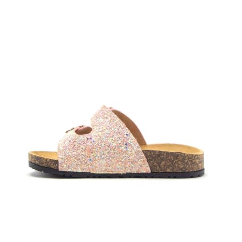 Jazamé Little Girls Urban Strappy Slip On Footbed Rubber Sole Slides Sandals Shoes2