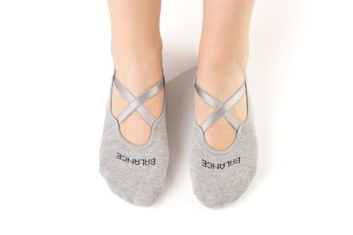 Non-Slip Yoga Socks for Women, Cross-Strap Design, 3 Pairs, Black Green Purple4