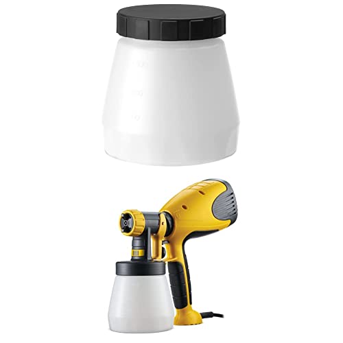 Wagner Paint Container with Cover, 800 ml for paint sprayers + Wagner 2361508 W 100 Electric Paint Sprayer, 800 ml capacity, 280 W, Yellow/Black, 26.0 cm*28.5 cm*14.0 cm