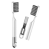 Jurrissa Hair Brush Comb Cleaning Tool Comb,2-in-1 Hair Brush Cleaner Tool, Portable Remover Rake for Removing Hair Dust, Home and Salon Use(White)