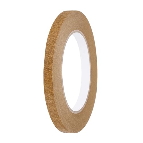 QUARKZMAN 3/8 x 54.6 Yard Ruban De Masquage Coloré Papier Crêpe Universel Ruban De Peintre Coloré Pour Art Dessin DIY Artisanat Étiquetage Scellage, Marron