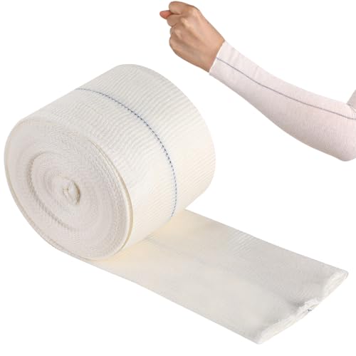 Vendas tubulares elásticas de algodón de 7,5 cm, para eccema, retención para brazo y muñeca, rollo de 10 m