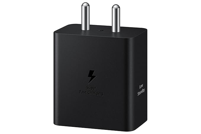Super Fast 45W Charger Type-C Travel Adaptor Compatible with Samsung Devices – Black (Adapter Only).