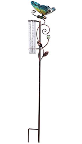 Sunset Vista Designs Butterfly Rain Gauge Stake, 37"
