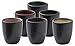 Produktbild BITZ Espresso Tassen Set, Espressotassen Steingut, Schöne Espressobecher aus Keramik, Dänisches Design, 6er Set, Klein (9 cl), Spülmaschinenfest und Hitzebeständig, Schwarz/Bunt