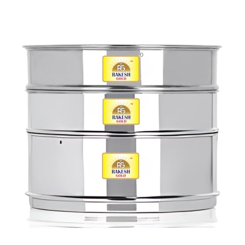 Image of Rakesh Gold Stainless Steel Cooker Container /Cooker Separator | Stainless Steel, Stackable, Food Grade, Rust-Free, Easy to Clean (cooker separator, Suitable for 7 to 8 liter Cookers)