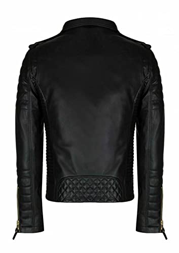 Image of SKADO Genuine Leather Jacket Men Real Leather Jacket Biker Soft Lambskin SlimFit