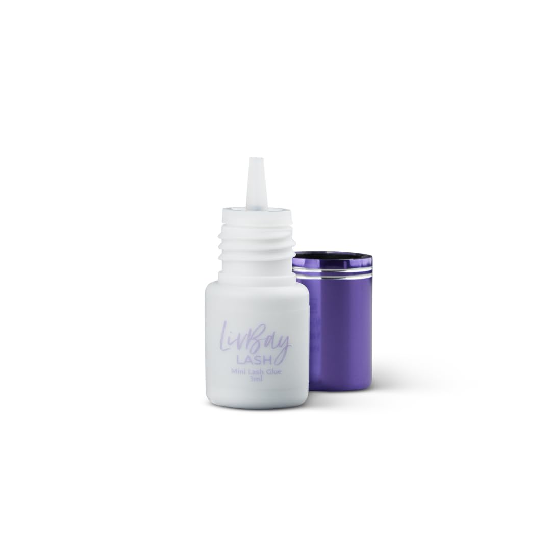 LivBay Supplies Mini Livvy Lash Adhesive, Black, Low Fumes, Professional Use, 4-6 Weeks Retention