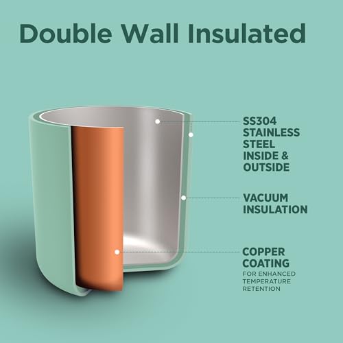 Image of MILTON Soup Flask 500 Thermosteel Vacuum Insulated Food Jar|Hot & Cold Thermal Flask|Double Walled|Leak Proof |Ideal for carrying Soup, Tea, Coffee to Office, School,Travelling, 460 ml, Light Green