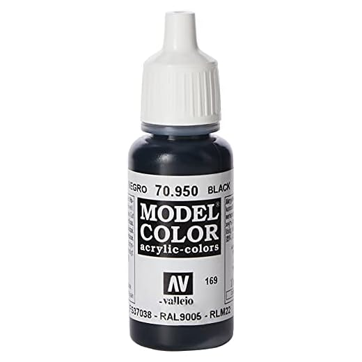 Vallejo Model Color Pintura Acrílica, Negro (Black), 17 ml