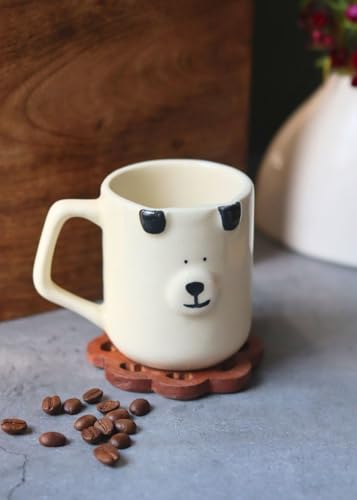 Image of Weaving Home Ceramic Puppy Coffee Mug with Handle - Microwave and Dishwasher Safe