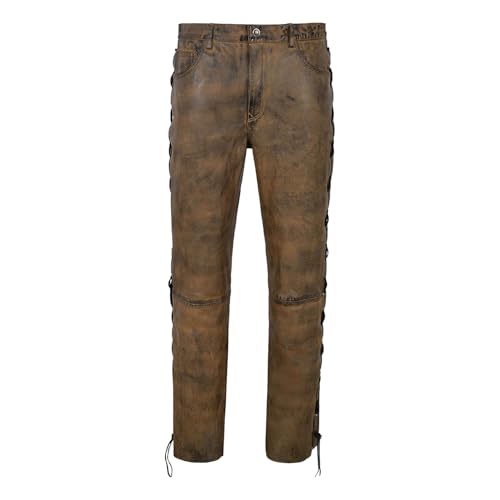 Men's 'Classic' Fit Motorcycle Casual Fashion Cowboy Western Leather Pants