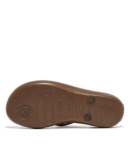 Image of FitFlop Womens iQushion Rubber Flip-Flops with Contoured Footbed for Walking, Lightweight Ergonomic Flip Flop Sandals with Arch Support and Foot Impact Pillows