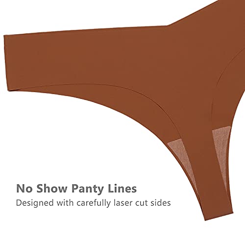 Image of SHARICCA Women No Show Seamless Underwear Thong Invisible Soft Panties Multi Pack