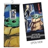 Star Wars Mandalorian Toalla de microfibra – Toalla de algodón súper suave y absorbente resistente a la decoloración, toalla mandaloriana de Star Wars utilizada para playa, piscina y baño, mide 27 x