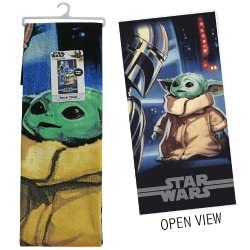 Jay Franco Star Wars Mandalorian Microfiber Towel - Super Soft and Absorbent Fade Resistant Cotton Towel - Star Wars Mandalorian Towel Used for Beach, Pool, and Bath - Measures 27 x 54 inches