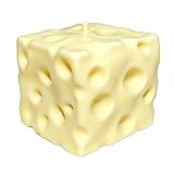 Bloque para apretar de Queso, no pegajoso, Juguete sensorial, Juguete Suave y novedoso Que rebota para aliviar el Estado de ánimo para Adultos (2.4 in, Amarillo, 1 Unidad)