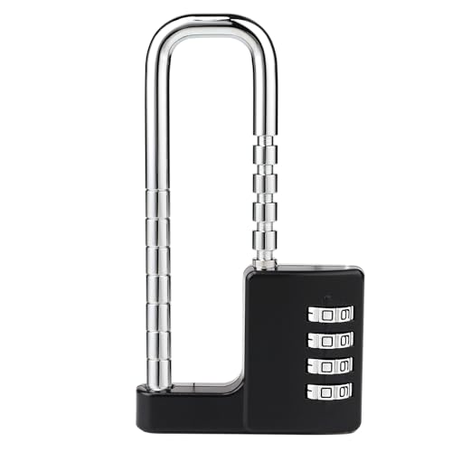 NBYT Cabinet Lock,Combination Padlock,Gym Locker Lock Code Long Adjustable Shackle Lock for, School, Gym, Fences,Child Proof Sliding Code Locks Baby Safety U Shaped for Knob Handle Drawers Closet
