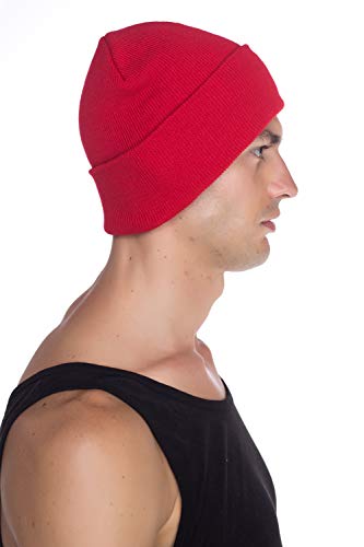 Image of Top Level Beanie Men Women - Unisex Cuffed Plain Skull Knit Hat Cap