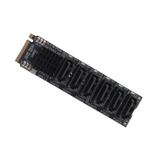M.2 to SATA Adapter 6-Port PCIe SATA Expansion Card with ASM1166