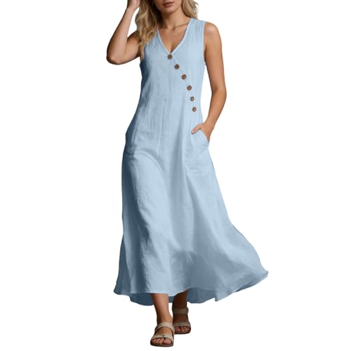 Robe de plage sans manches ultra confortable à coupe fluide et col en V