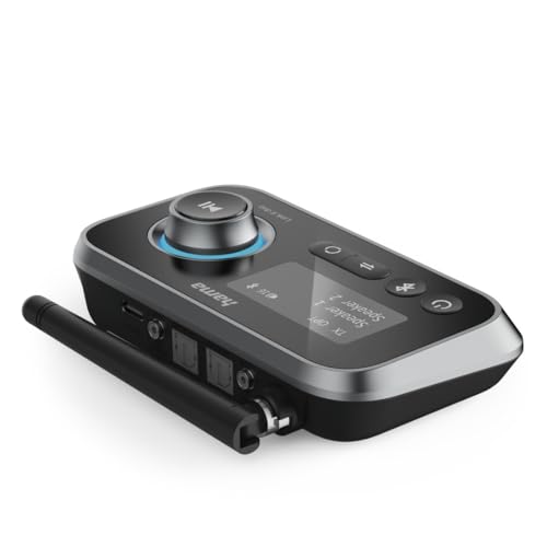 Hama Link.it Duo - Transmisor Receptor Bluetooth para TV estéreo, Pantalla de Audio y Video, Adaptador Bluetooth multipunto para 2 Fuentes, Baja latencia, USB-C, Jack, Fibra óptica, Color Negro - imagen 3