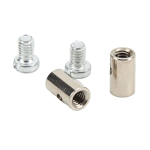 Eacam 6mm/0.2in Solderless Cable Nipples, Throttle and Brake Nipple Ends with Screws for Car Motorcycle, Metal Material, Easy Installation, Proof