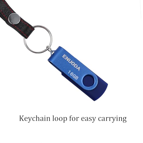 Image of 16GB Flash Drive 5 Pack ENUODA Thumb Drives 16GB Swivel Design USB 2.0 Memory Stick Jump Drive Pen Drive for Storage and Backup (5 Colors)