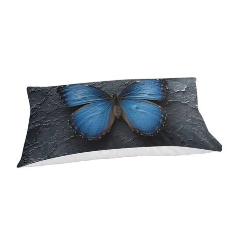 Parure de lit papillon 3D 135x200 cm en microfibre avec 2 taies