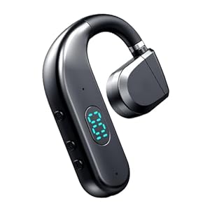 2024 New Open Ear Headphones, Sport Waterproof Wireless Bluetooth Headphones Noise Canceling, 48 Hrs Phone Headset with HiFi Stereo, LED Display, Voice Control, for Driving/Business/Office/Trucker
