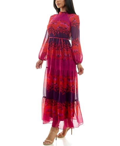 Image of Maison Tara Women's Printed Long Sleeve Maxi Dress