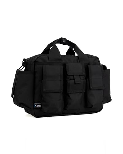 LAPG Tactical Bail Out Gear, Survival Bug Out, Hunting & Hiking, Range Bag with Shoulder Strap & Carry Handle - Black