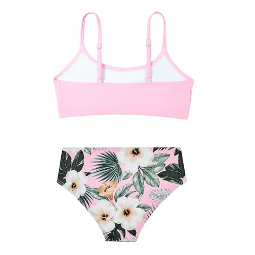 Image of Zando Girls Swimsuit Two Piece - Adjustable Strap Bathing Suit Solid Color Bikini Sets for Teens Girl Beach Swimwear