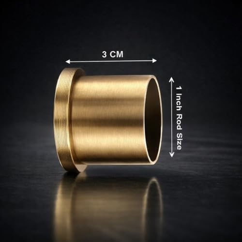 Image of Elite Heavy Brass Antique Curtain Bracket | Wall to Wall Bracket for 1inch Stainless Steel Curtain Rod and Wardrobe Rod Suitable for 25mm Curtain Pipe- 4pcs (Brass Antique)